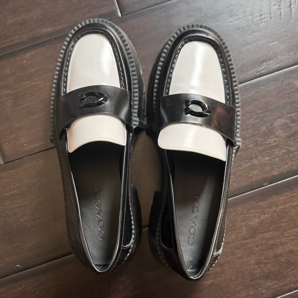 Coach Black and White Loafers - Picture 2 of 3